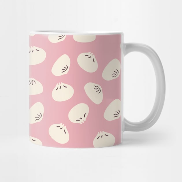 Cute Dumplings Print on Pink Background by kapotka